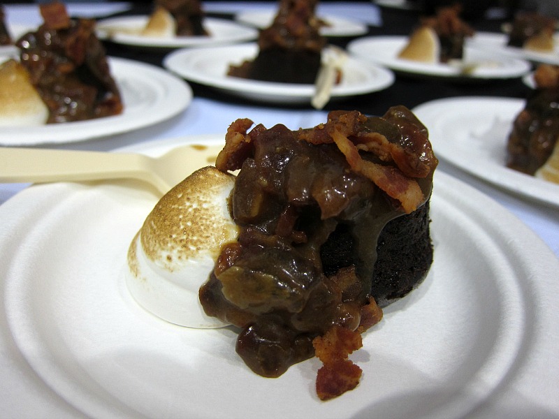 Frontera Grill's Chocolate Mesquite Cake with piloncillo date bacon caramel and a meringue - outsanding.jpg